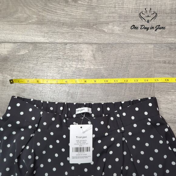Tronjori Polka Dot Wide Leg Pants Size L - Picture 3 of 6